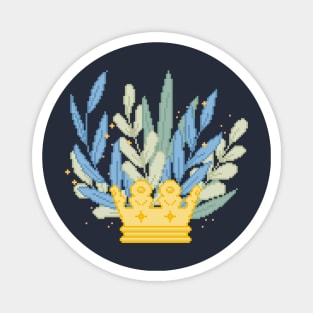 Pixel Floral Crown Magnet